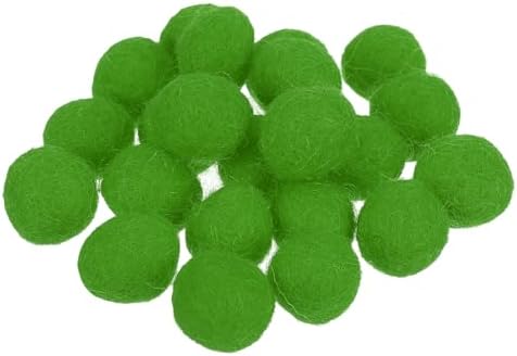 PATIKIL Wool Felt Balls Beads Wool Felting Pom 1.5cm 15mm Green for Home Decor DIY Crafts Handcrafts Project Pack of 20 by PATIKIL