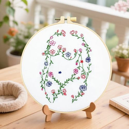 Woman Flowers Embroidery Kits for Beginners Adults, Floral Hand Embroidery Starters Kits, Stamped Cross Stitch Kits DIY Needlepoint Kits for Beginners Adult, Embroidery Hoop, Thread and Video Tutorial - Image 7