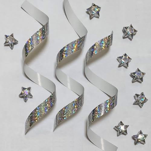 500-Strips Silver Sparkle Foil Paper Strips for Making Origami Stars, Lucky Stars, Puff Stars. Reflective Mirror Shiny Paper Strips, 0.5 x 11 inch. (Silver Sparkle Foil, 500) - Image 3