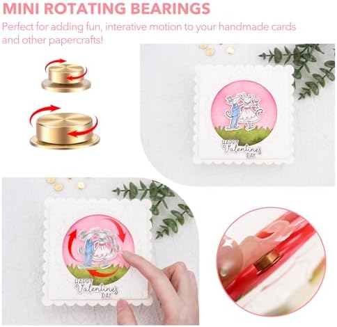 50Pcs Mini Metal Rotating Bearings for DIY Handmade Crafts Paper Cards Scrapbooking DIY Greeting Cards 360°Rotation Smooth Spin Mechanism Spinner for Jewelry Making Nail Decoration - Image 4
