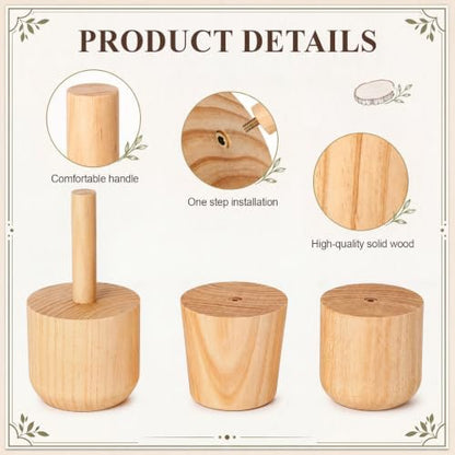 Ferrochef Cup Pottery Molds Clay Tools Set Wooden Sculpture Scraper Pottery Carving Tool Cup Handle Shape Clay Cutters for DIY Mug Vase Art Making (Small-Medium,12, 12, 12oz) - Image 3