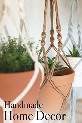 Aesthetic Creative Macrame Kit, Makes 3 DIY Plant Hangers for Teens & Adult Beginners, Craft Supplies for Boho Art Project-3 Custom Color Macrame Cord, Wooden Rings & Instructions - Image 4