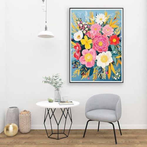 YarnMate Paint by Numbers Kit for Adults - Flowers in Vase Paint by Number on Canvas Without Frame, DIY Acrylic Painting for Gift Home Wall Decor (16x20 Inch) - Image 4