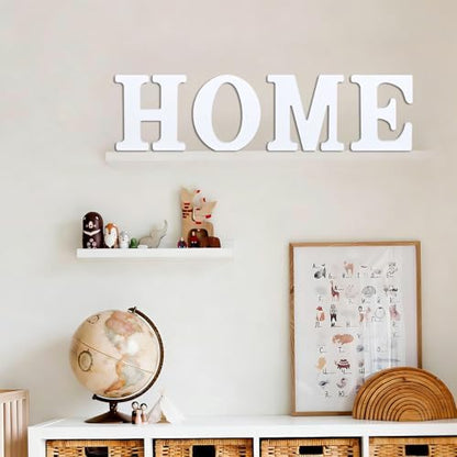6 Inch White Wood Letters Unfinished Wooden Letters for Wall Decor Decorative Standing Letters Slices Sign Board Decoration for Craft Home Party Projects (M) - Image 4