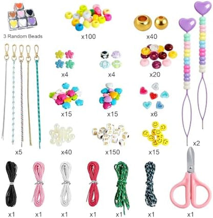 ZWODRSC 428 Pcs Acrylic Keychain Making Kit, Assorted Bag Charm Accessories with Star, Flower, Heart and Letter Beads, Bag Charm DIY for Personalized Crafts - Image 2