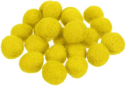 PATIKIL Wool Felt Balls Beads Wool Felting Pom 1.5cm 15mm Yellow for Home Decor DIY Crafts Handcrafts Project Pack of 20 by PATIKIL