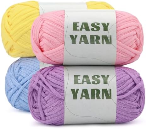 UzecPk 4 * 50g/1.76oz Beginner Yarn, 4 * 87yds Beginner Crochet Yarn by UzecPk