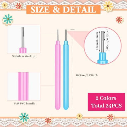 24Pcs Paper Quilling Tools Quilling Slotted Needle Tools Cricut Quilling Tool for Paper Flowers - Image 3