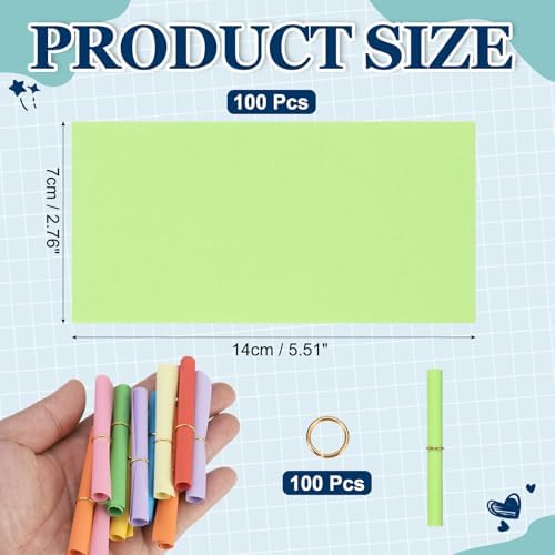 MECCANIXITY 100Pcs Message Paper Scrolls 7x14cm Lucky Wishing Green - Image 2
