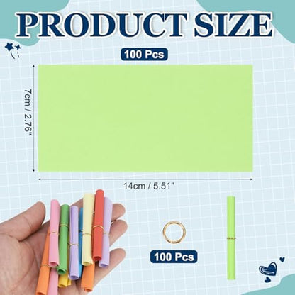 MECCANIXITY 100Pcs Message Paper Scrolls 7x14cm Lucky Wishing Green - Image 2