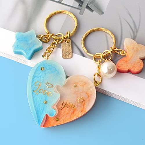Mocoosy 182Pcs Resin Molds Silicone Kit for Keychains, 32 Cavities Silicone Molds for Epoxy Resin Casting, Variety Shaped Resin Key Chain Molds Making Set DIY Ornaments Crafts Supplies - Image 4