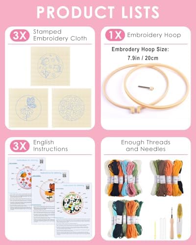 TINDTOP Punch Needle Kits, Flowers Punch Embroidery Kits for Adults - Image 2