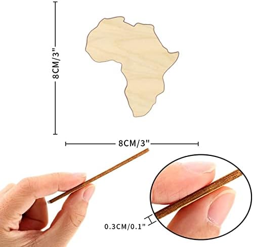 Africa Wood Craft Unfinished Wooden Cutout Art DIY Wood Signs Inspirational Wall Plaque Vintage Hanging Wall Signs Decor for Bedroom Kitchen Living Room Table - Image 3
