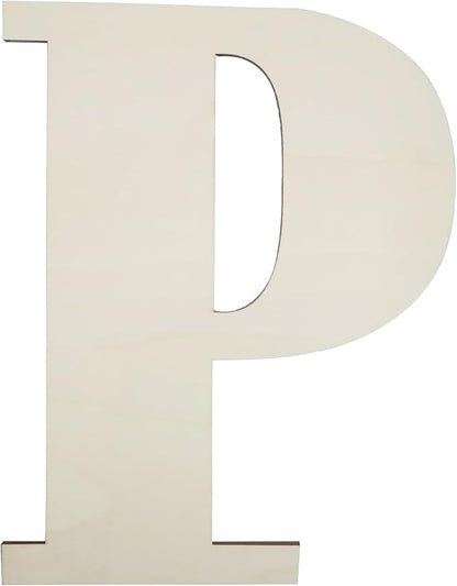 12 Inch Unfinished Wooden Numbers, 1/8 Inch Thick Large Blank Wooden Alphabet Handmade Painting Sign Boards for DIY Birthday Wedding Graduate Party Decor Props - P