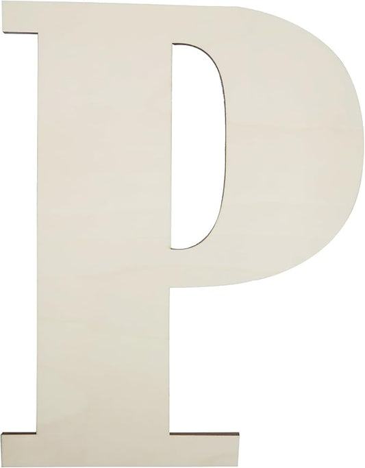 12 Inch Unfinished Wooden Numbers, 1/8 Inch Thick Large Blank Wooden Alphabet Handmade Painting Sign Boards for DIY Birthday Wedding Graduate Party Decor Props - P