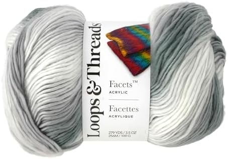 Loops & Threads Facets Yarn - Yarn for Knitting, Crochet, Weaving, and Arts & Crafts - Silver, Acrylic, 3.5 oz - Image 5