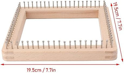 SALALIS Mini Knitting Loom, Square Knitting Tool with Hooks Wooden Crochet ard Square Knitting ard for Weaving Mat Hairband Blanket Sock Making Cushions (Large) - Image 2