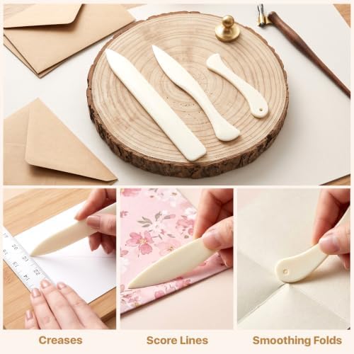 Lainballow 30 Pcs Bone Folders, Plastic Bone Folder Tool, Paper Creaser Scrapbooking Tool, Folding Bookbinding Tools, Scoring Tools for DIY Paper Crafts Scrapbooking Handmade Leather Burnishing - Image 6