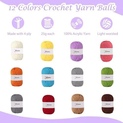 Yarniss Crochet Kit for Beginners with Instruction & Tutorial,Purple - Image 4