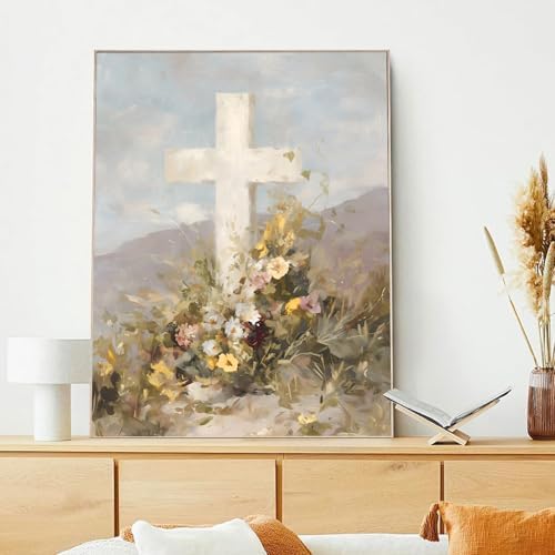 xcemhil Cross Paint by Numbers Kit for Adults Beginner, Cross Paint by Numbers for Adult, Acrylic Paint by Number Kits Suitable for Home Wall Art Decor Gifts 16x20 Inch - Image 2