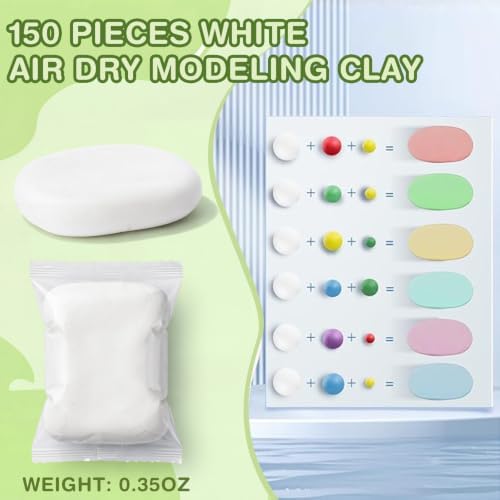 Air Dry Clay Bulk, Modeling Clay for Kids, 150 Pcs, White - Image 2