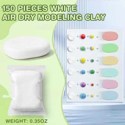 Air Dry Clay Bulk, Modeling Clay for Kids, 150 Pcs, White - Image 2