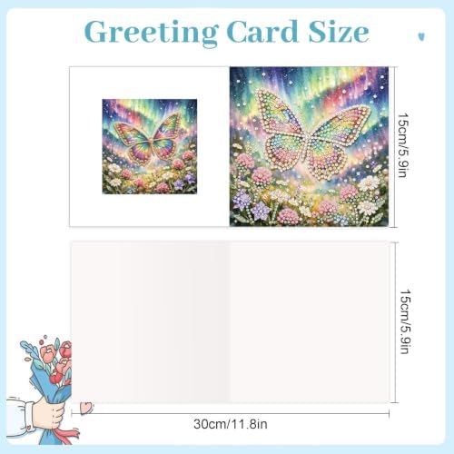 Artiphile DIY Pearl Art Painting Greeting Card Set Crafts Decor 6-Piece Foldable Cards Kit with Envelopes and Tools for Holiday Wishes Adult Crafting Project-Insect - Image 3