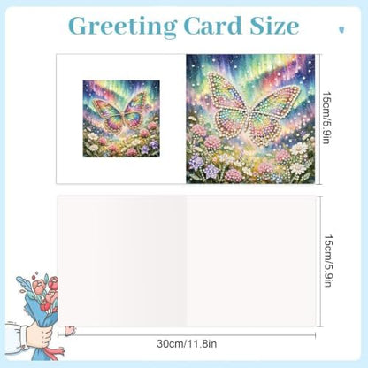 Artiphile DIY Pearl Art Painting Greeting Card Set Crafts Decor 6-Piece Foldable Cards Kit with Envelopes and Tools for Holiday Wishes Adult Crafting Project-Insect - Image 3