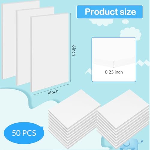 Frienda 50 Pack Rubber Carving Blocks 4 x 6 Inch, Rubber Stamp Carving Blocks for Printmaking, Printing, DIY Craft Project, Soft Block Stamp for Beginner and Professional (White) - Image 2