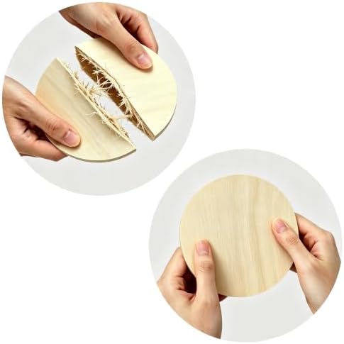 5 Pack 4 Inch Unfinished Wood Pieces for Crafts, Laser Blanks (5, Circle) - Image 4