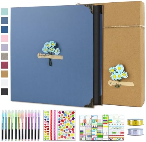 Vienrose DIY Scrapbook Photo Album Kit,12x12 Inch,60 Pages,Light Blue by Vienrose