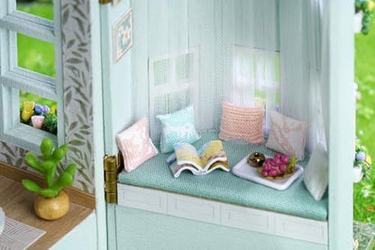 MAGQOO DIY Miniature Dollhouse Kit with Furniture 1:100 Scale Creative Room Mini Wooden Doll House Accessories DIY Miniature House Kit (Warm House) - Image 7