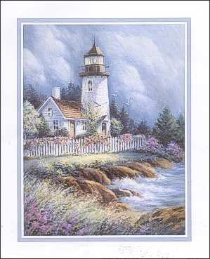DSC Stone Lighthouse - Paper Tole 3D Decoupage Craft Kit size 8x10 inches - K8-3619 by DSC