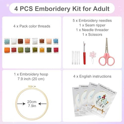 Huacan Embroidery Kit for Beginners with Tutorial Video & Gift Box - Image 2