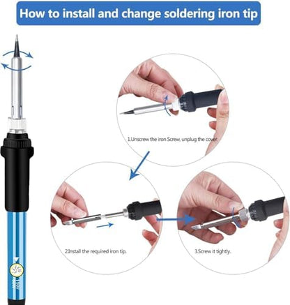 Wood Burning Kit 60W 110V Pyrography Pen Set Adjustable Temperature Soldering Iron Wood Burner with Carbon Paper Dotting Tools and Tips Stand Accessories for DIY Arts Crafting Embossing Carving - Image 3