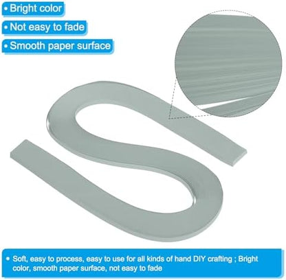 PATIKIL 120pcs Quilling Strips Paper 3/16"(5.2mm) 21"(54cm) Origami Paper Quilling Strip for Art DIY Hand Craft Christmas, Grey - Image 3