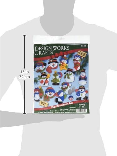 Tobin Lots of Fun Snowmen Ornaments Felt Applique Kit, 3-Inch by 4-Inch, Set of 13,DW5352 - Image 5