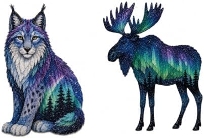 Northern Lights Animal Embroidery Kit DIY Fabric Patchwork Craft Set (L+E) by Unknown
