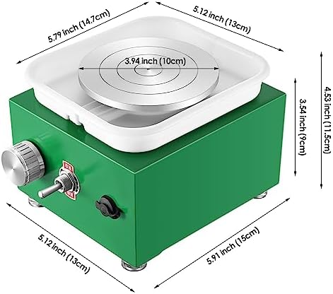 Mini Pottery Wheel Machine for Adults & Beginners, 2 Turntables (3.94" & 2.56") | 0-2000 RPM Adjustable Speed Pottery Machine Removable Splash Tray Ceramic Making Kit Includes 8 Sculpting Tools - Image 2