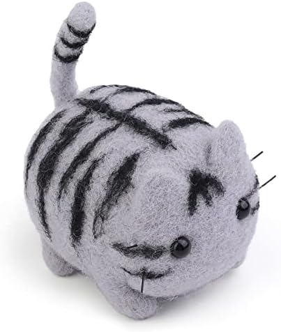 QMNNMA Felting Kit for Beginner, Tabby Cat Wool Felting Kit for Beginner by Qmnnma