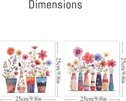TCDZMYGS 2 Pack Flowers Paint by Numbers Kit for Adults Beginner,Easy Paint by Number Kits with Framed,DIY Acrylic Oil Painting by Numbers for Home Wall Decor 10 x 10 inch - Image 5