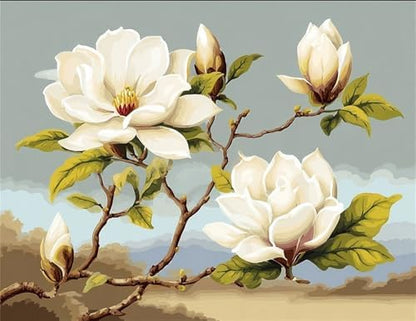 NDNXYXGS Flowers Paint by Numbers Kits for Adults,Magnolia DIY Painting Kit on Canvas,Floral Color by Numbers,Large Adult Paint by Number for Wall Decor and Gifts (flower2) by Unknown