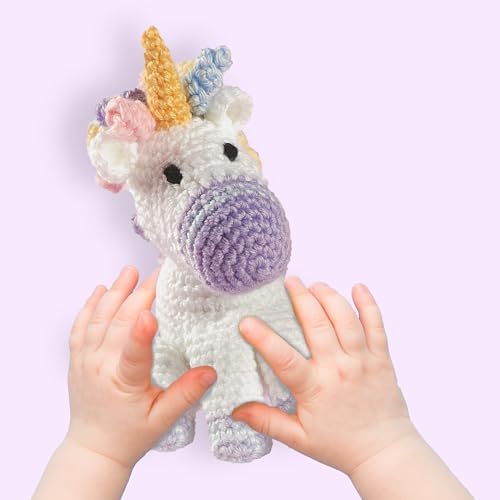 LEISURE ARTS Little Crochet Friend Animals Crochet Kit, Unicorn, 8", Complete Kit, Learn to Animal Starter Kit for All Ages, Includes Instructions, DIY Amigurumi Kits - Image 6