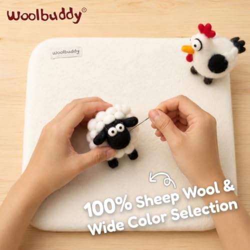 Woolbuddy Needle Felting Mat 10 x 10 x 1.5 Inch (White), Pure Wool Felt Pad - Image 2