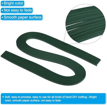 PATIKIL 240pcs Quilling Strips Paper 1/8"(3mm) 21"(54cm) Origami Paper Quilling Strip for Art DIY Hand Craft Christmas, Blackish Green - Image 3