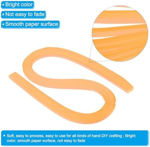 PATIKIL 360pcs Quilling Strips Paper 3/16"(5mm) 21"(54cm) Origami Paper Quilling Strip for Art DIY Hand Craft Christmas, Light Orange - Image 3