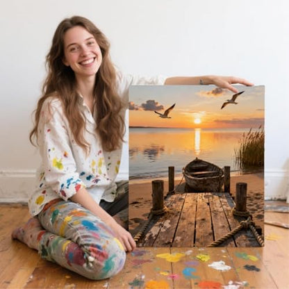 ACANDYL Bridge DIY Paint by Numbers Kit for Adults Beginner Sunset Beach Paint by Number for Adults Landscape Canvas Painting by Number DIY Acrylic Oil Painting on Canvas Arts Craft Decor 16x20 Inch - Image 7