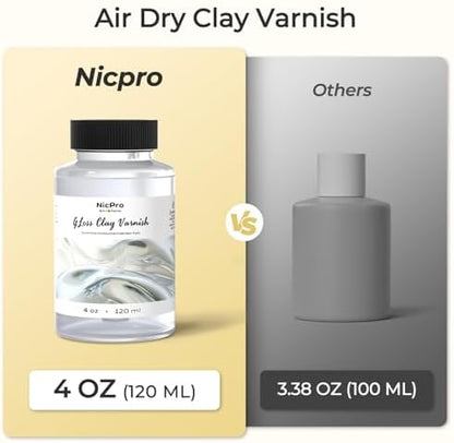 Nicpro Air Dry Clay Varnish (4 oz), Air Dry Clay Glaze Sealant for Pottery - Image 5