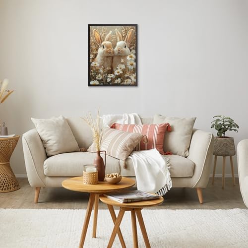RICUVED Easter Paint by Numbers for Adults, Rabbits Paint by Numbers Kit for Adults Beginners, Flowers DIY Acrylic Oil Painting on Canvas Easy for Gift Home Wall Decor 16x20 Inch - Image 4