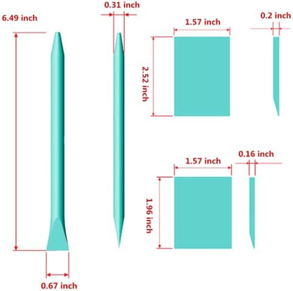 JAJADO 8 Packs Screen Printing Squeegee Chalk Paste Tool Set, Self Adhesive Stencils Rubber Squeegee Mini Squeegee, Rubber Paint Stir Sticks for Chalk Paste Paint or Ink for Silk Screen Stencils - Image 2